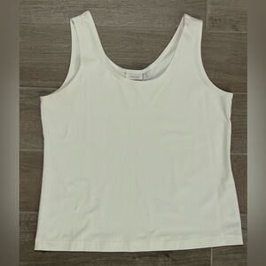Chico’s Size 2 White Stretch Tank Top Nylon Spandex Blend